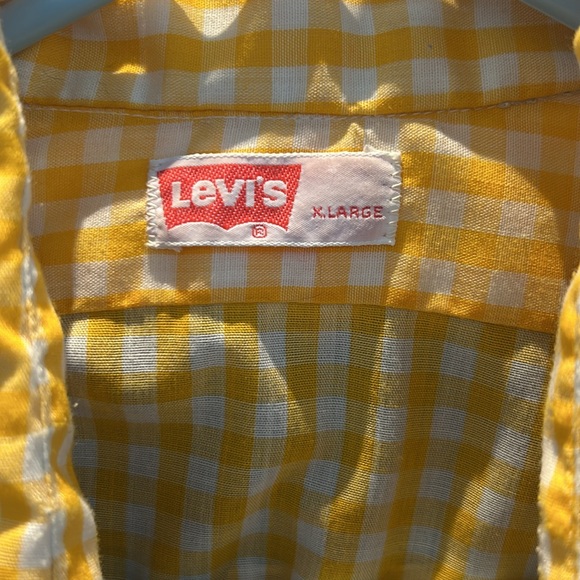 Vintage Levi’s yellow checked XL button shirt and cow print vest (Woody costume) - Picture 3 of 6
